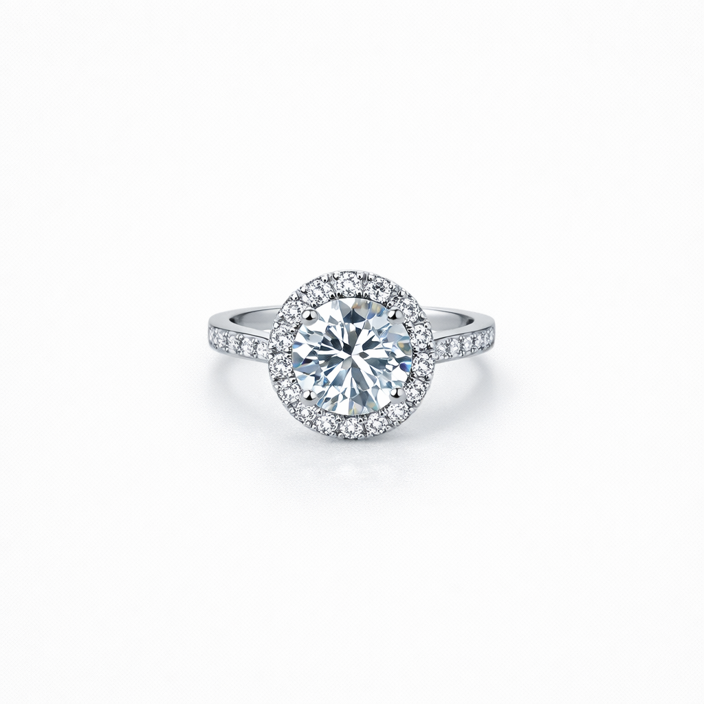 Solitaire Cubic Zirconia Ice Cut American Diamond Silver Plated Adjustable Ring