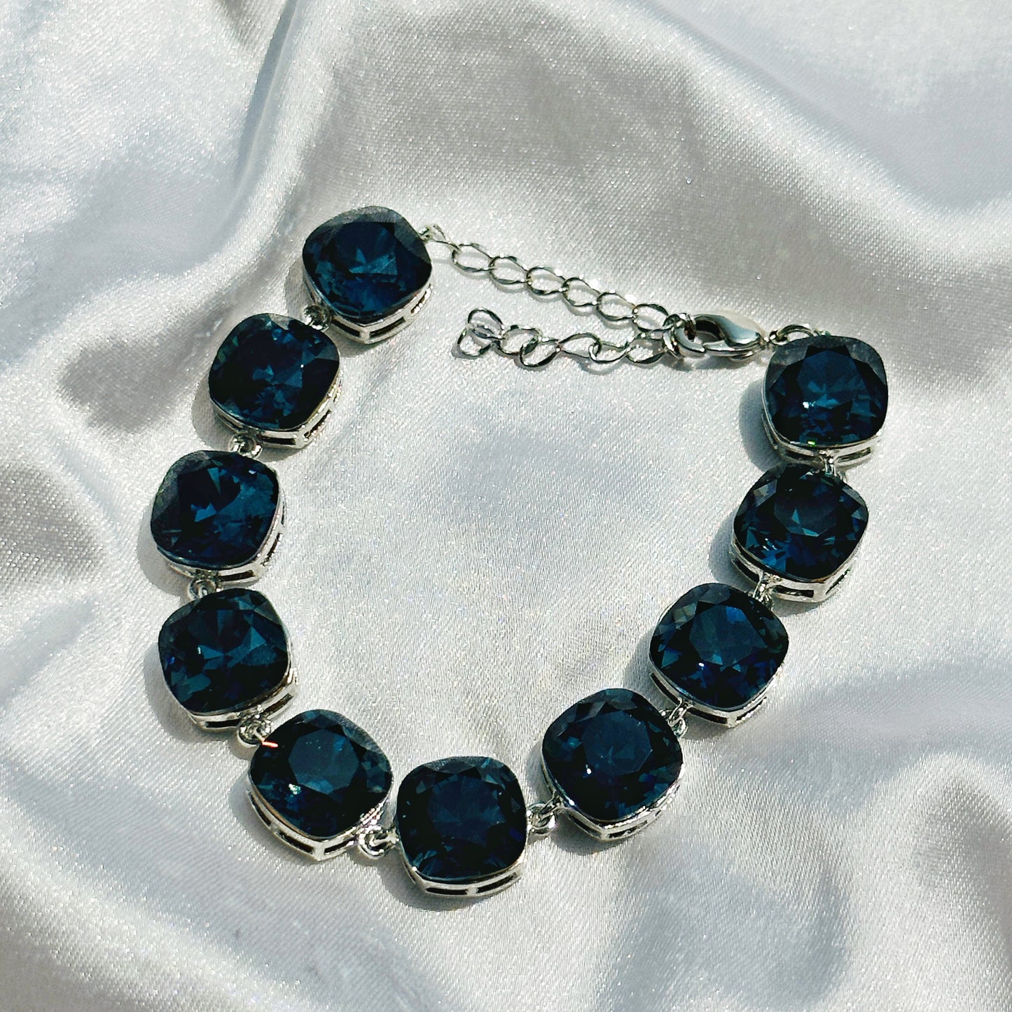 Montana Swarovski Crystals Silver Plated Chain Bracelet