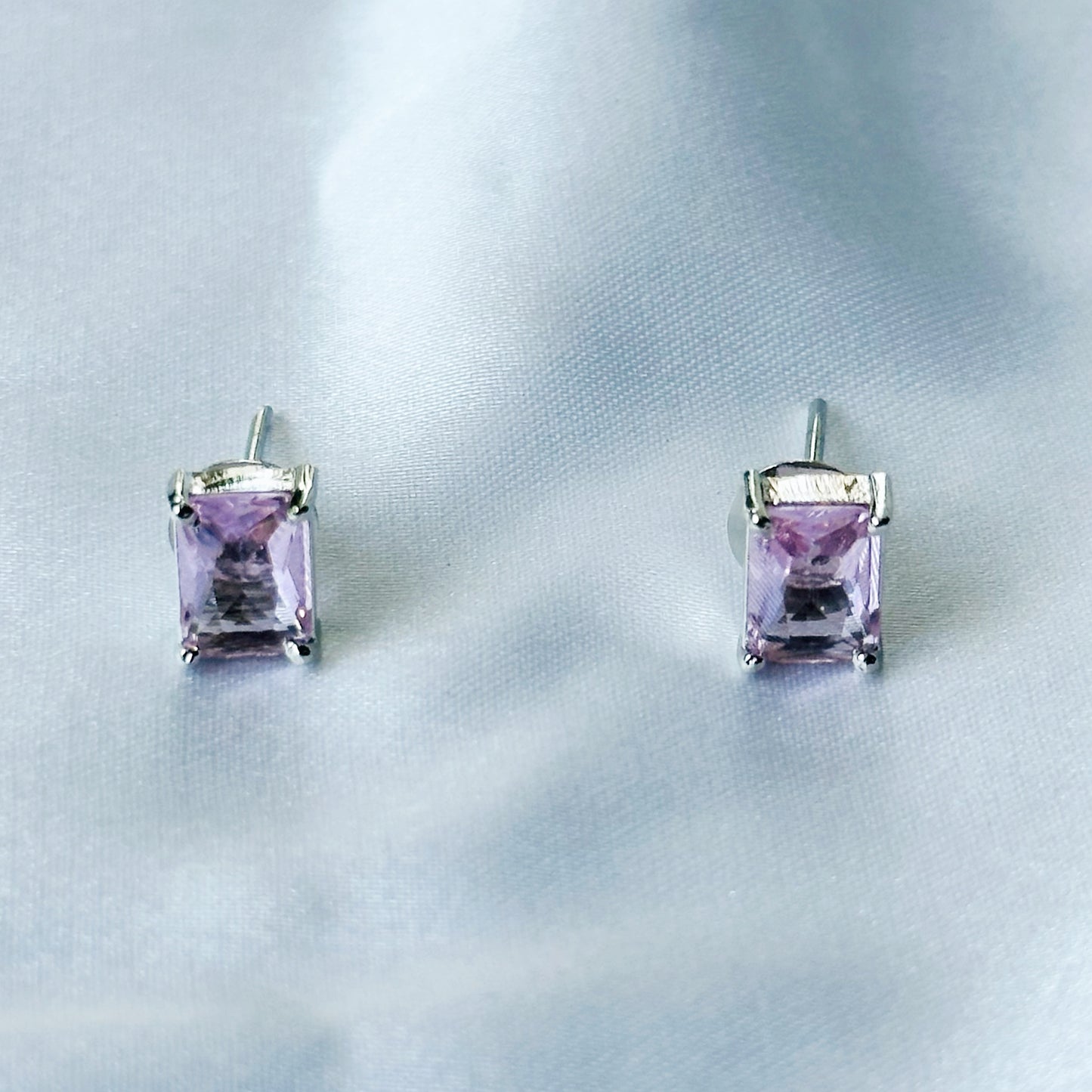 Pink Topaz Cubic Zircon American Diamond Silver Plated Pendant Set