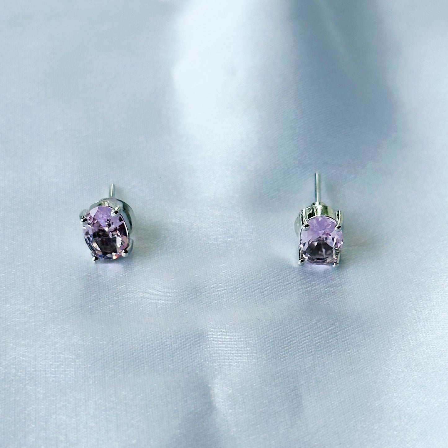 Pink Topaz Cubic Zircon American Diamond Silver Plated Pendant Set