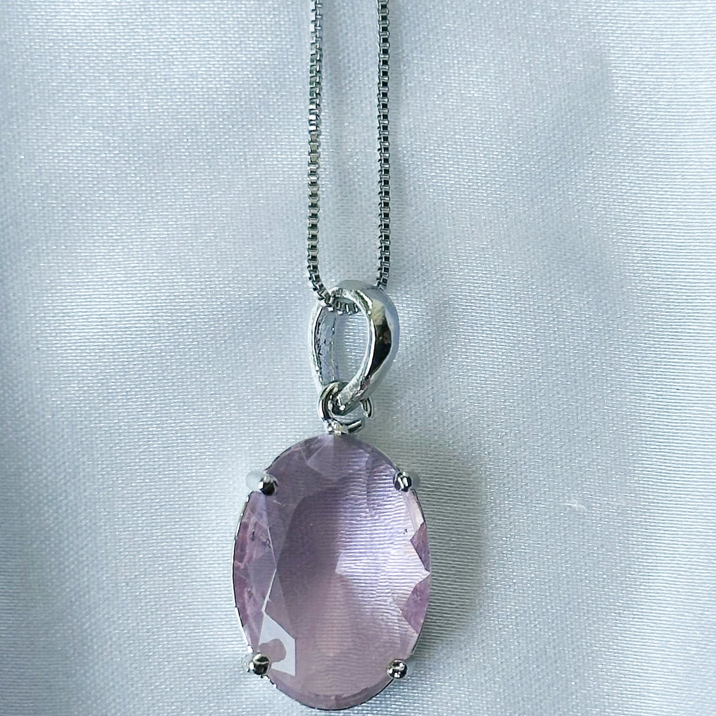 Pink Topaz Cubic Zircon American Diamond Silver Plated Pendant Set