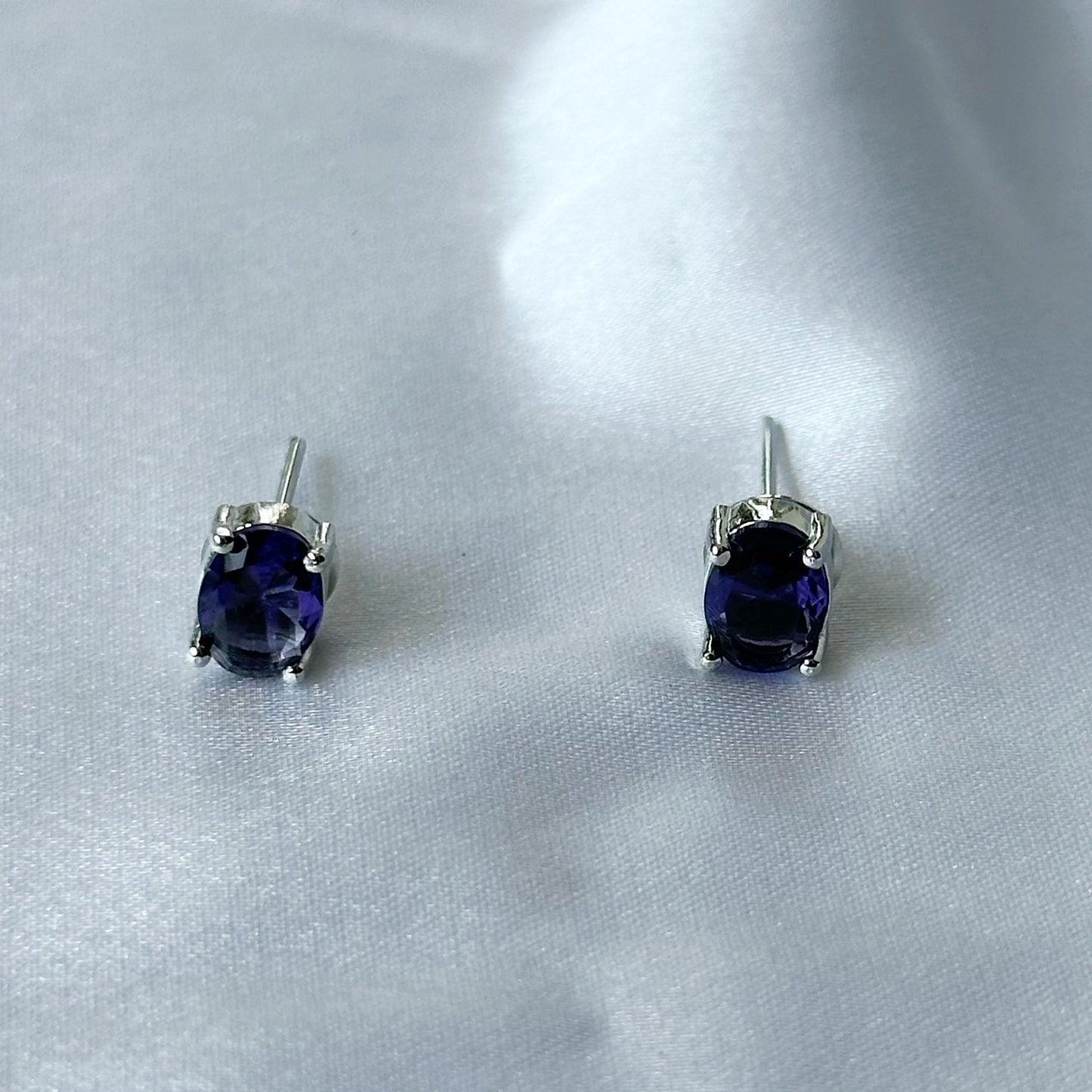 Deep Purple Amethyst Cubic Zircon American Diamond Silver Plated Pendant Set