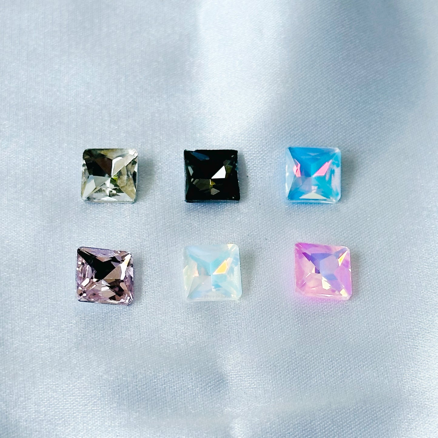 DIY 7 Interchangeable American Diamond Stones Silver Plated Necklace