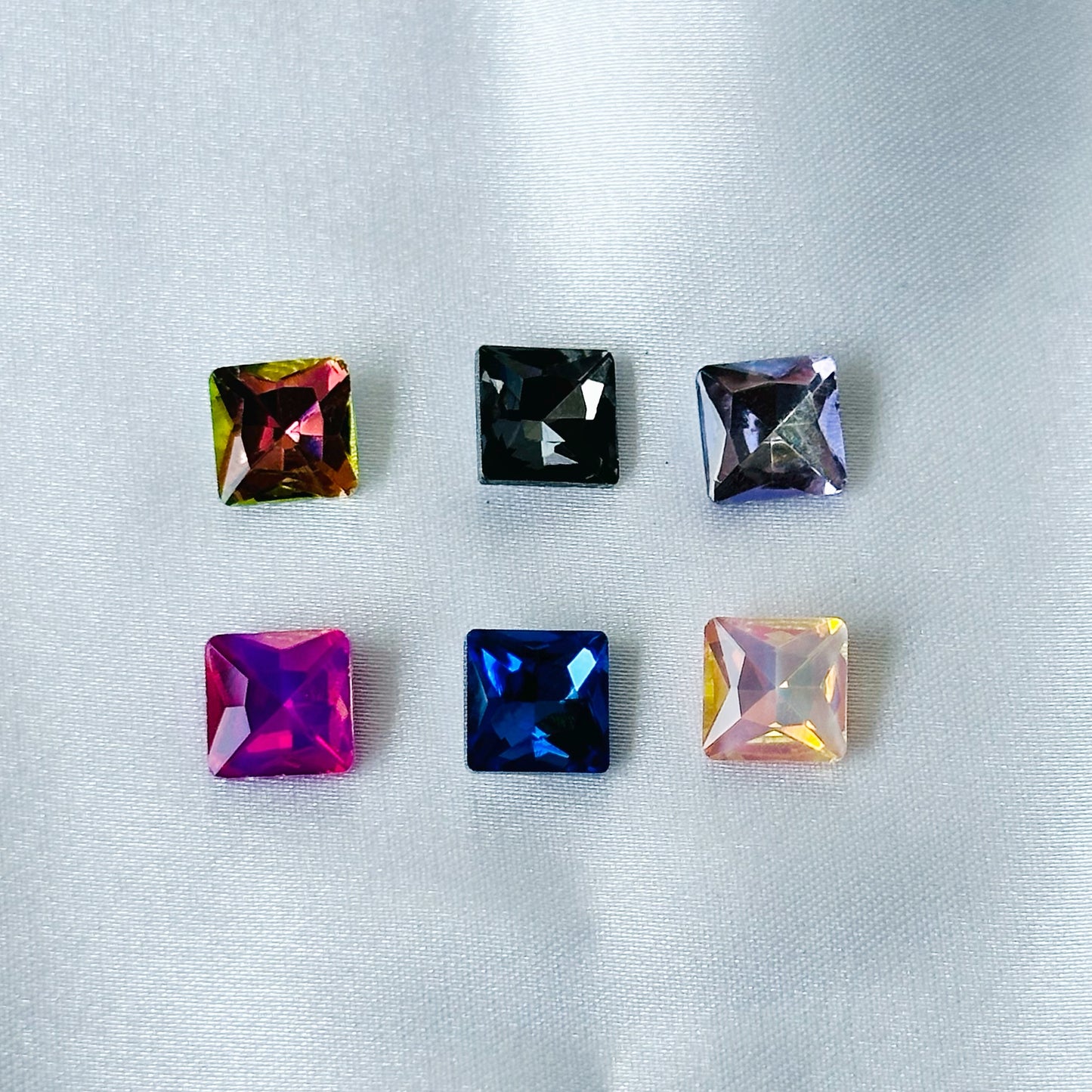 DIY 7 Interchangeable American Diamond Stones Rose Gold Plated Necklace