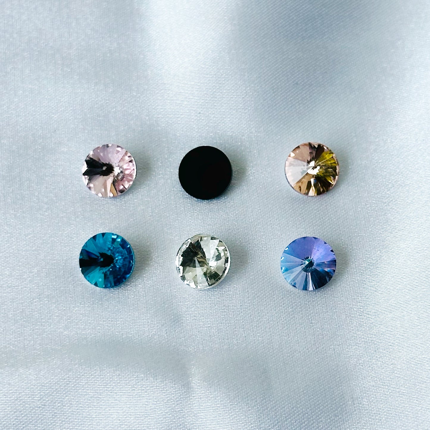 DIY 7 Interchangeable American Diamond Stones Rose Gold Plated Necklace