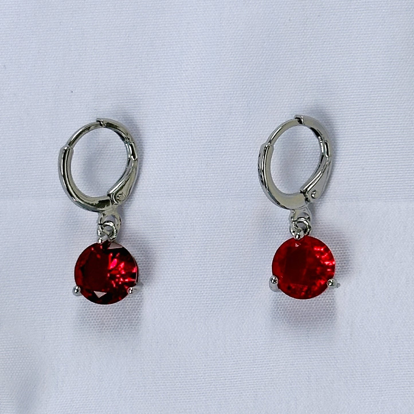 Red Ruby Cubic Zircon Silver Plated Pendant Set