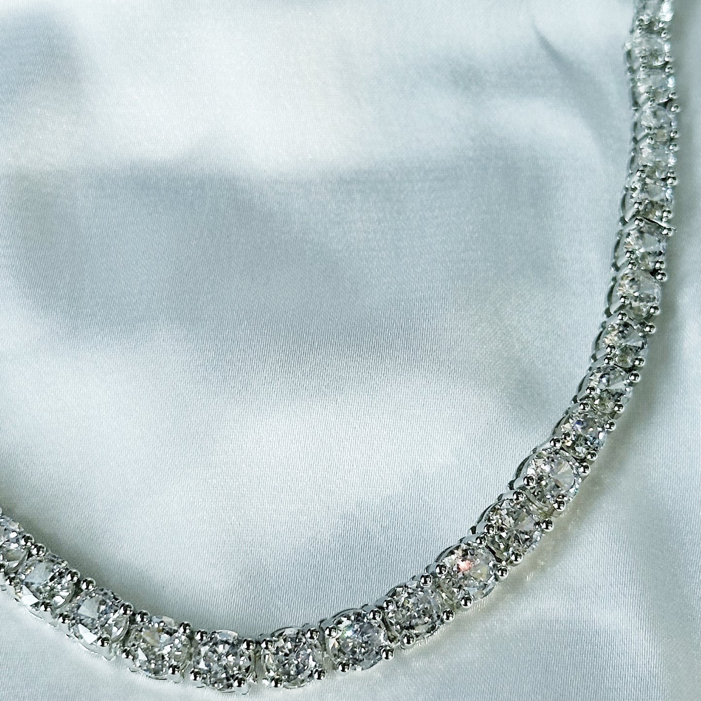 Solitaire Cubic Zircon American Diamond Silver Plated Necklace Set