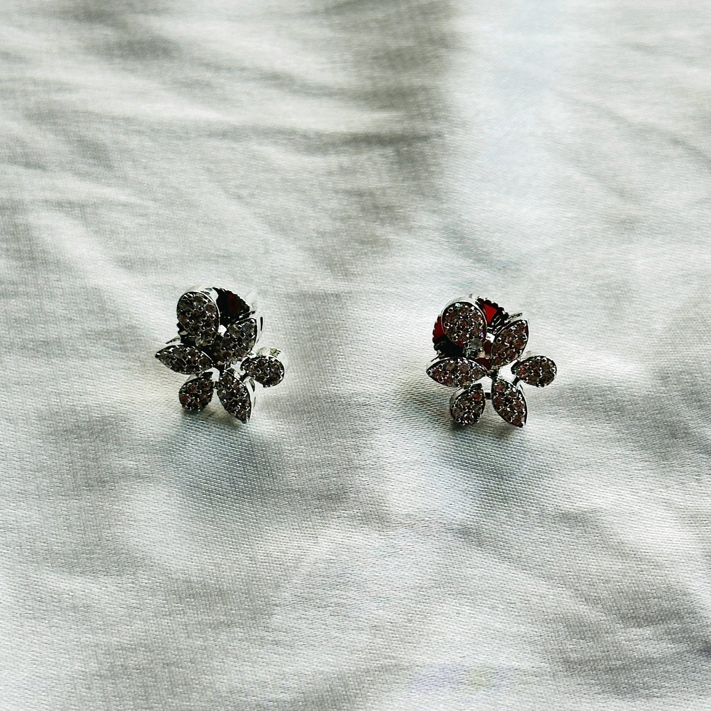 American Diamond Silver Plated Pendant Set