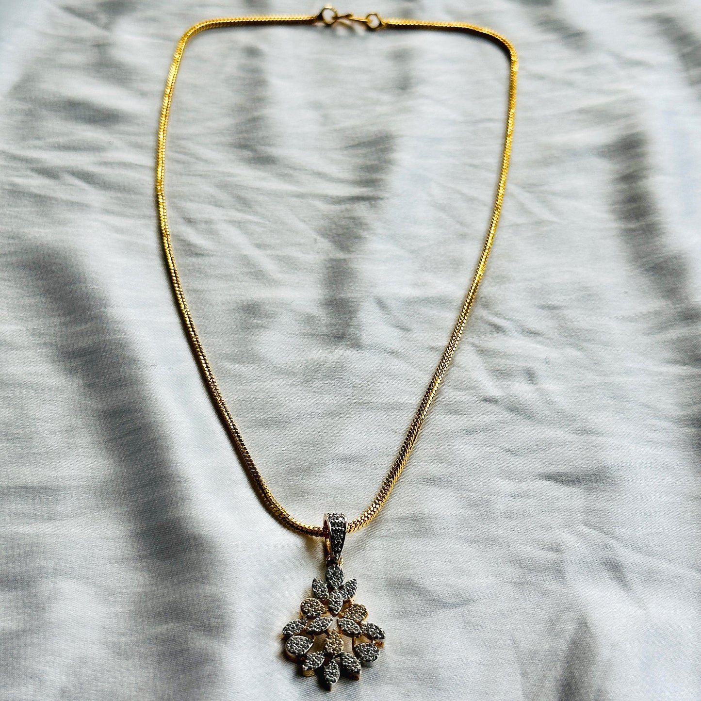 American Diamond Gold Plated Pendant Set