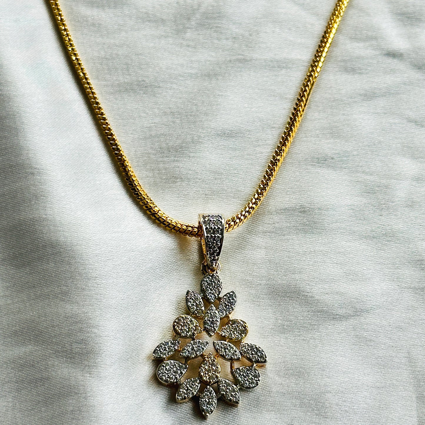 American Diamond Gold Plated Pendant Set
