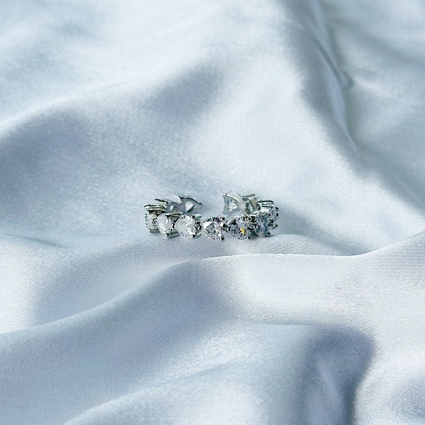 Matrix Design American Diamond Silver Plated Adjustable Ring