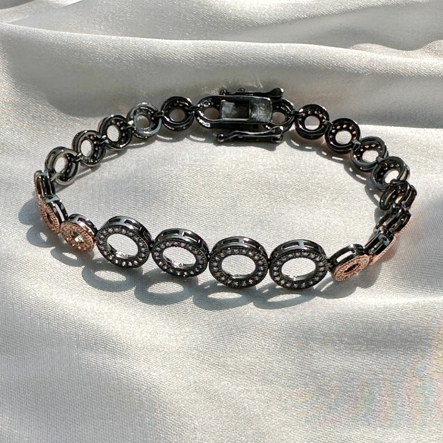 Solitaire Cubic Zirconia American Diamond Victorian Plated Bracelet