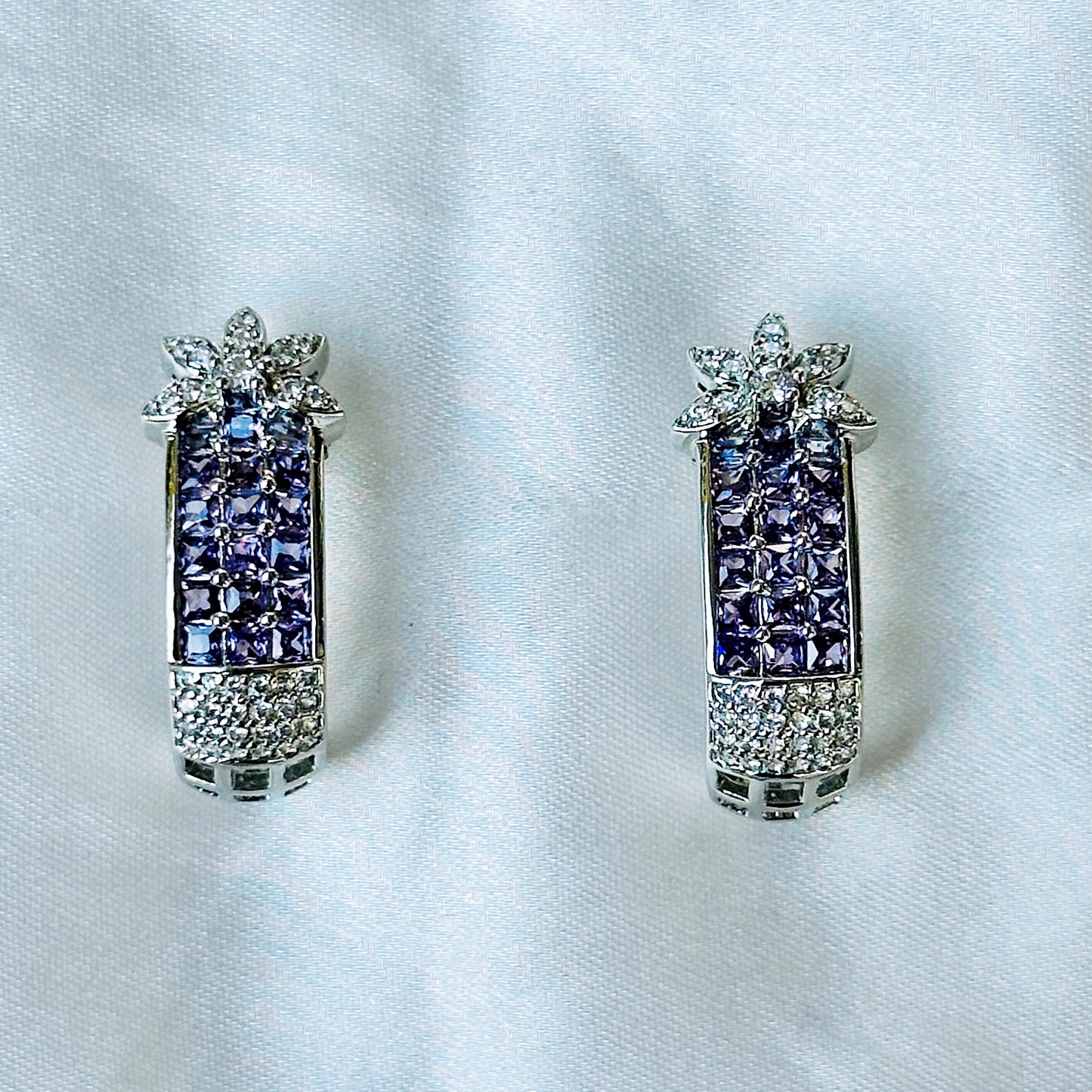 Lt Purple Amethyst Cubic Zircon American Diamond Silver Plated Necklace Set