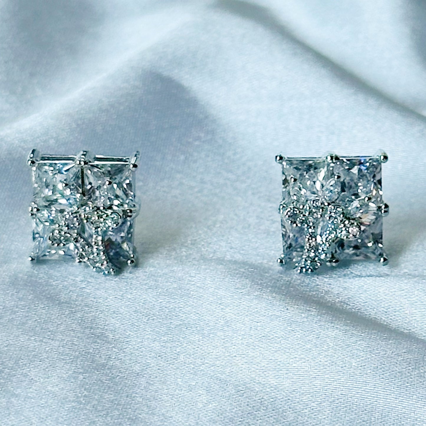 American Diamond Silver Plated Pendant Set