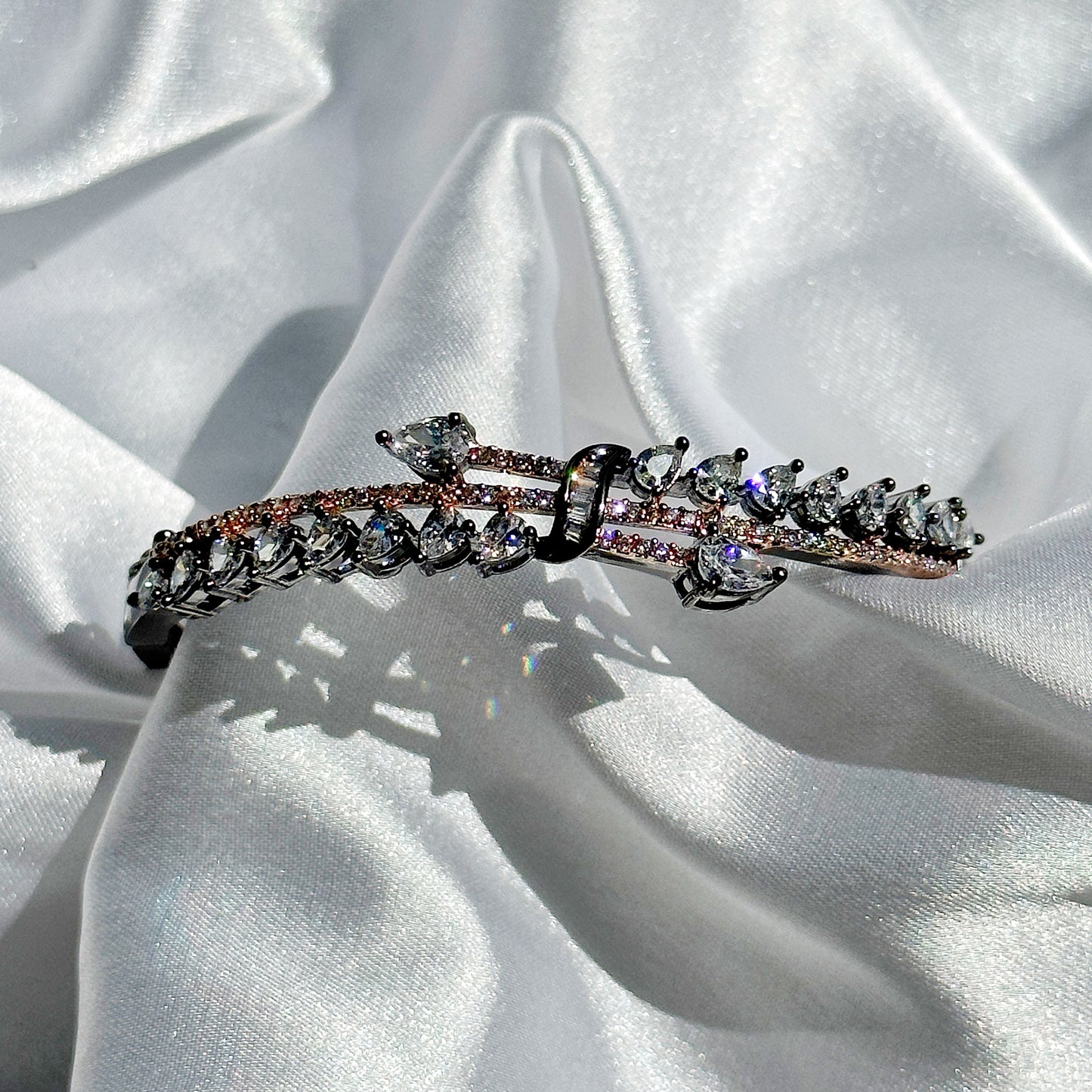 American Diamond Victorian Design Victorian Plated Bangle Bracelet