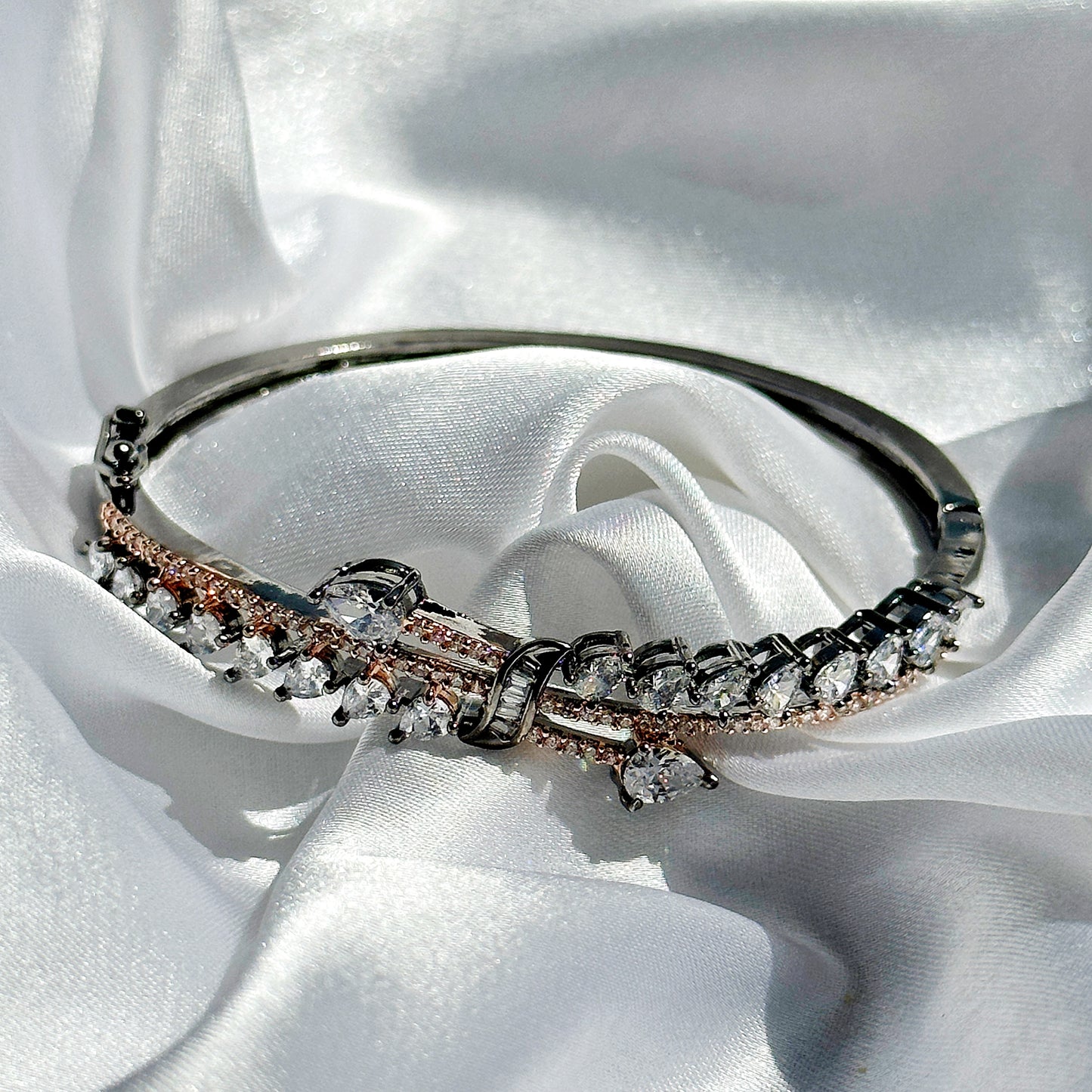 American Diamond Victorian Design Victorian Plated Bangle Bracelet