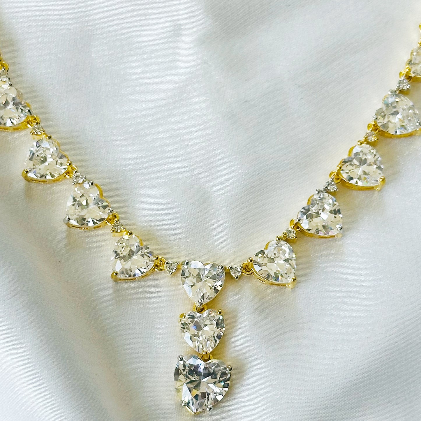 Solitaire Inspired CZ Gold-Plated Necklace Set
