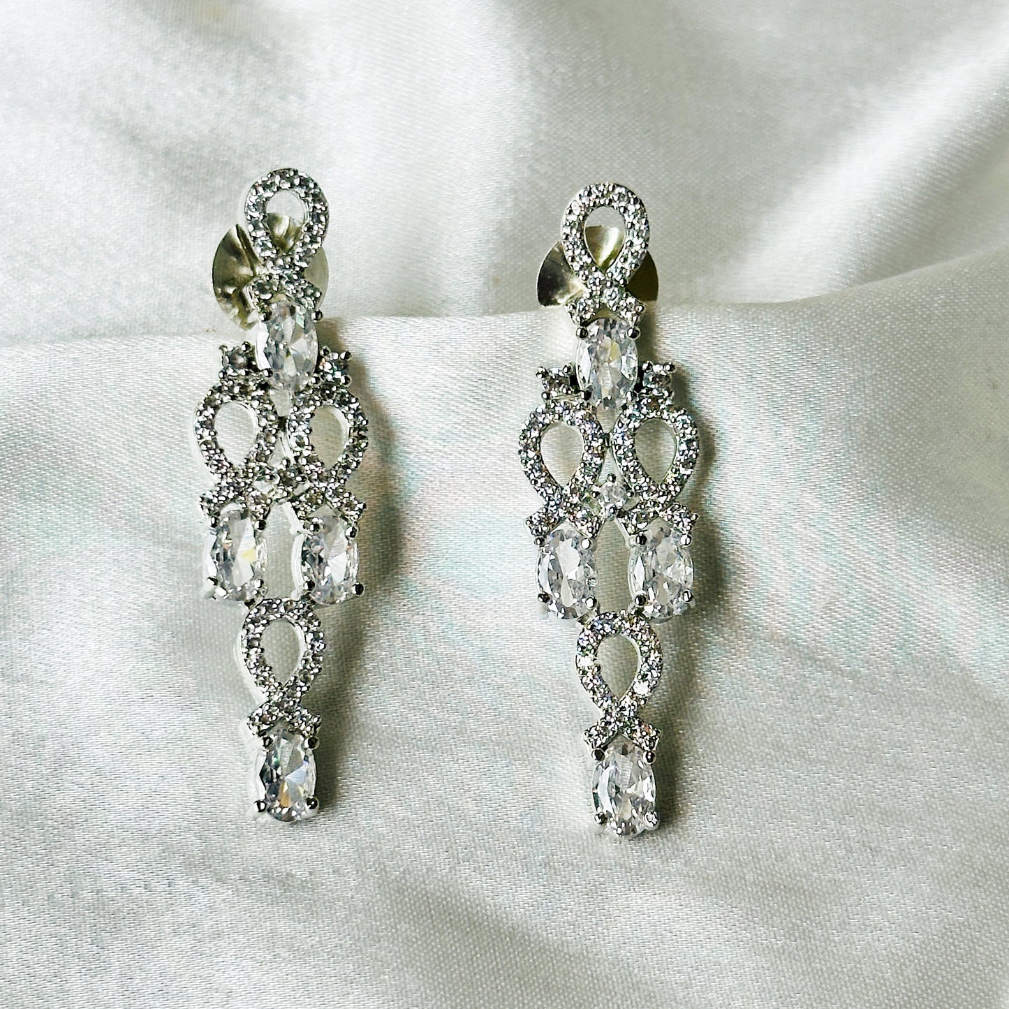 American Diamond Silver Plated Necklace Set