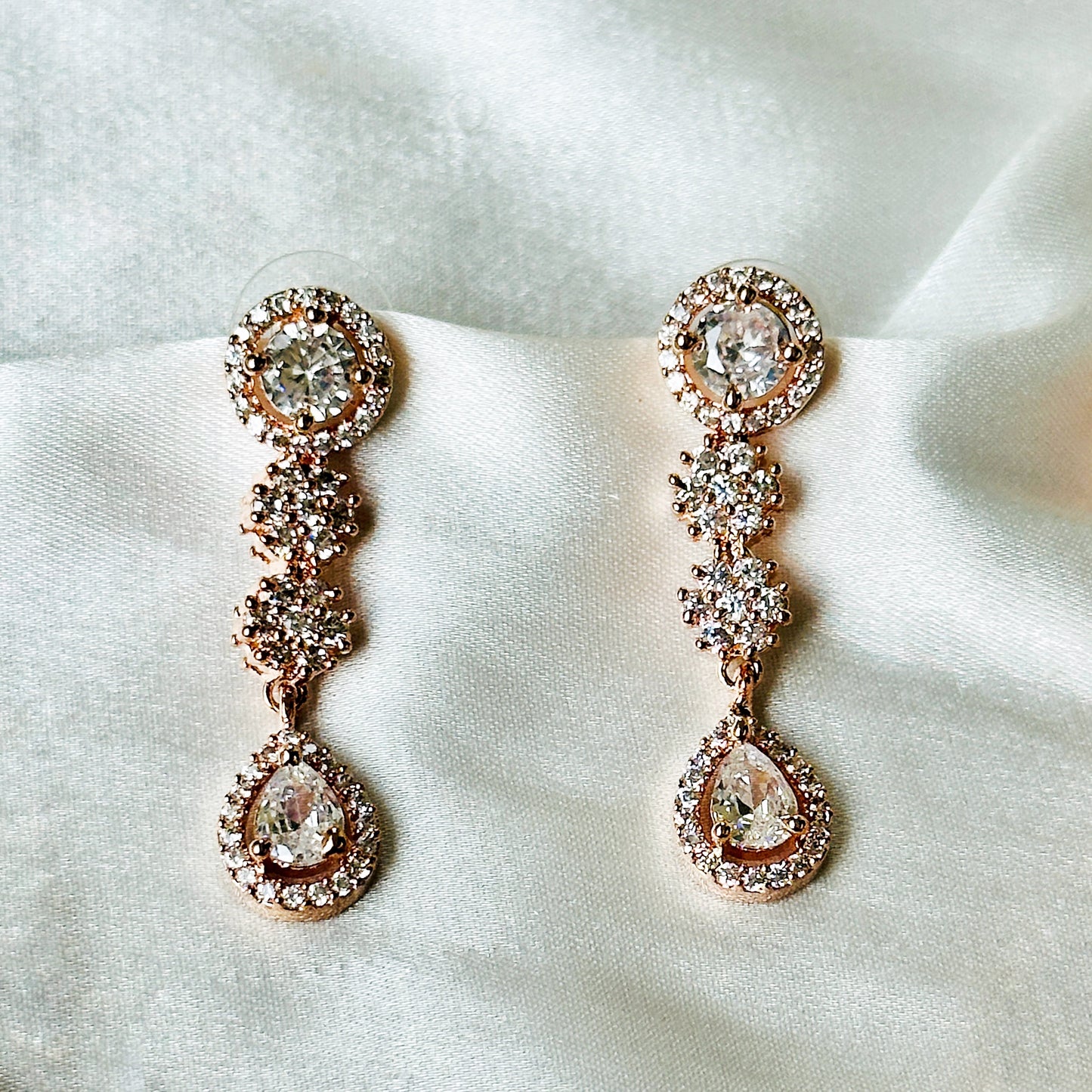 American Diamond Rose Gold Plated Necklace Set