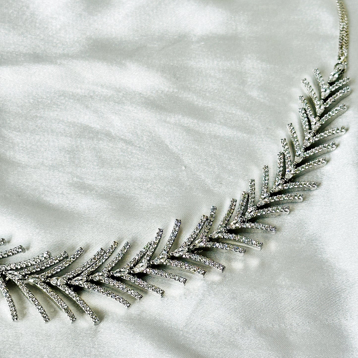 American Diamond Silver Plated Necklace Set
