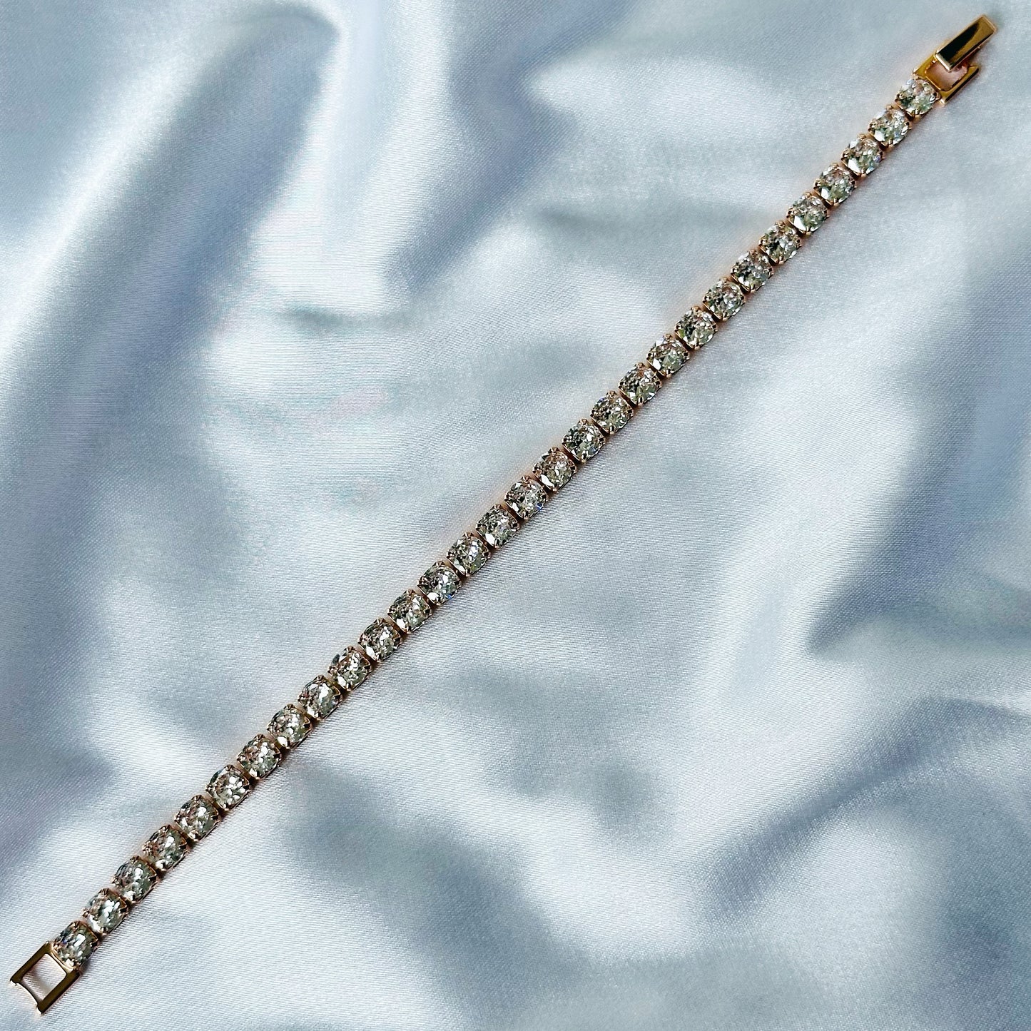 American Diamond Rose Gold Plated Tennis Chain Bracelet