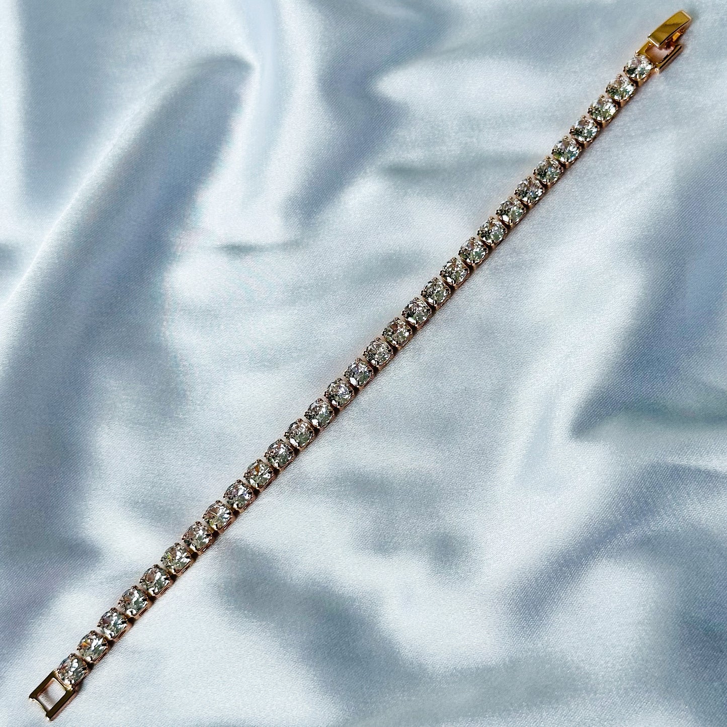 American Diamond Rose Gold Plated Tennis Chain Bracelet