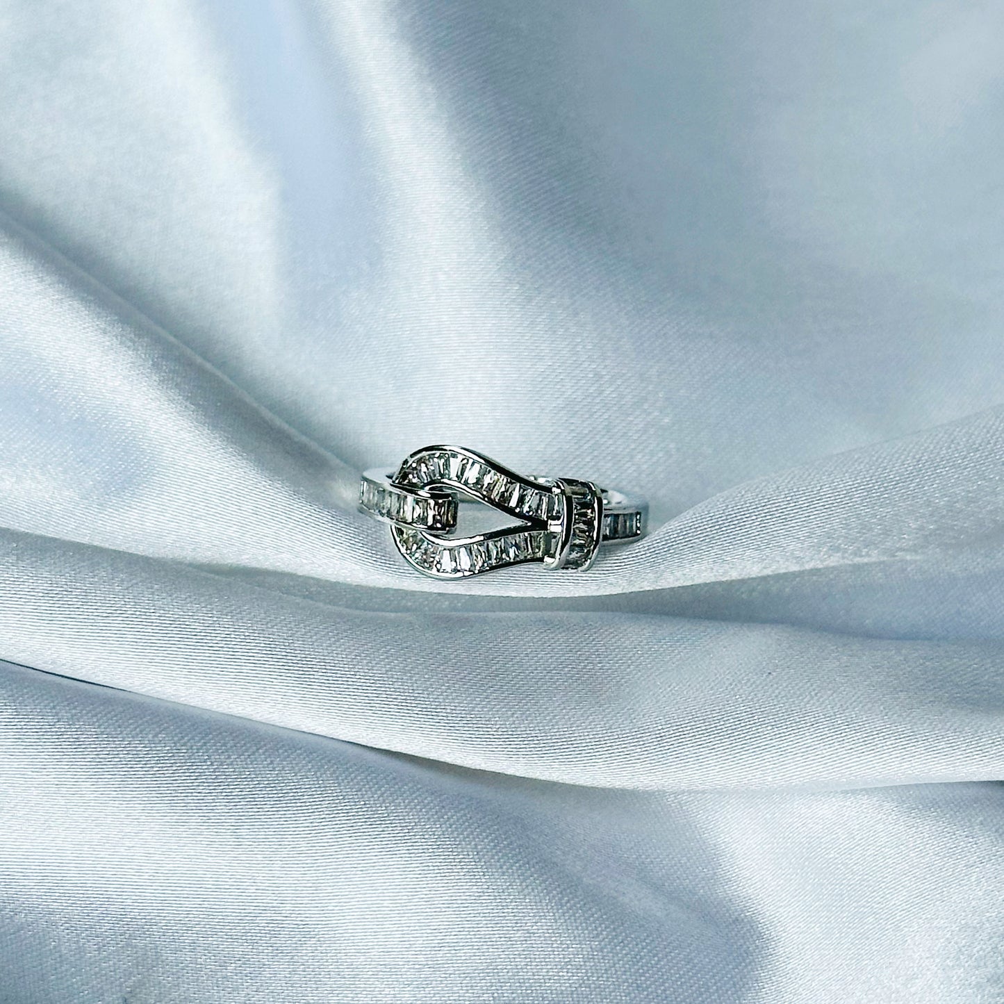 American Diamond Silver Plated Adjustable Ring