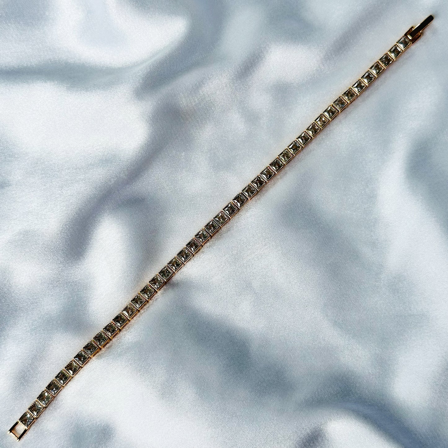 American Diamond Gold Plated Chain Bracelet