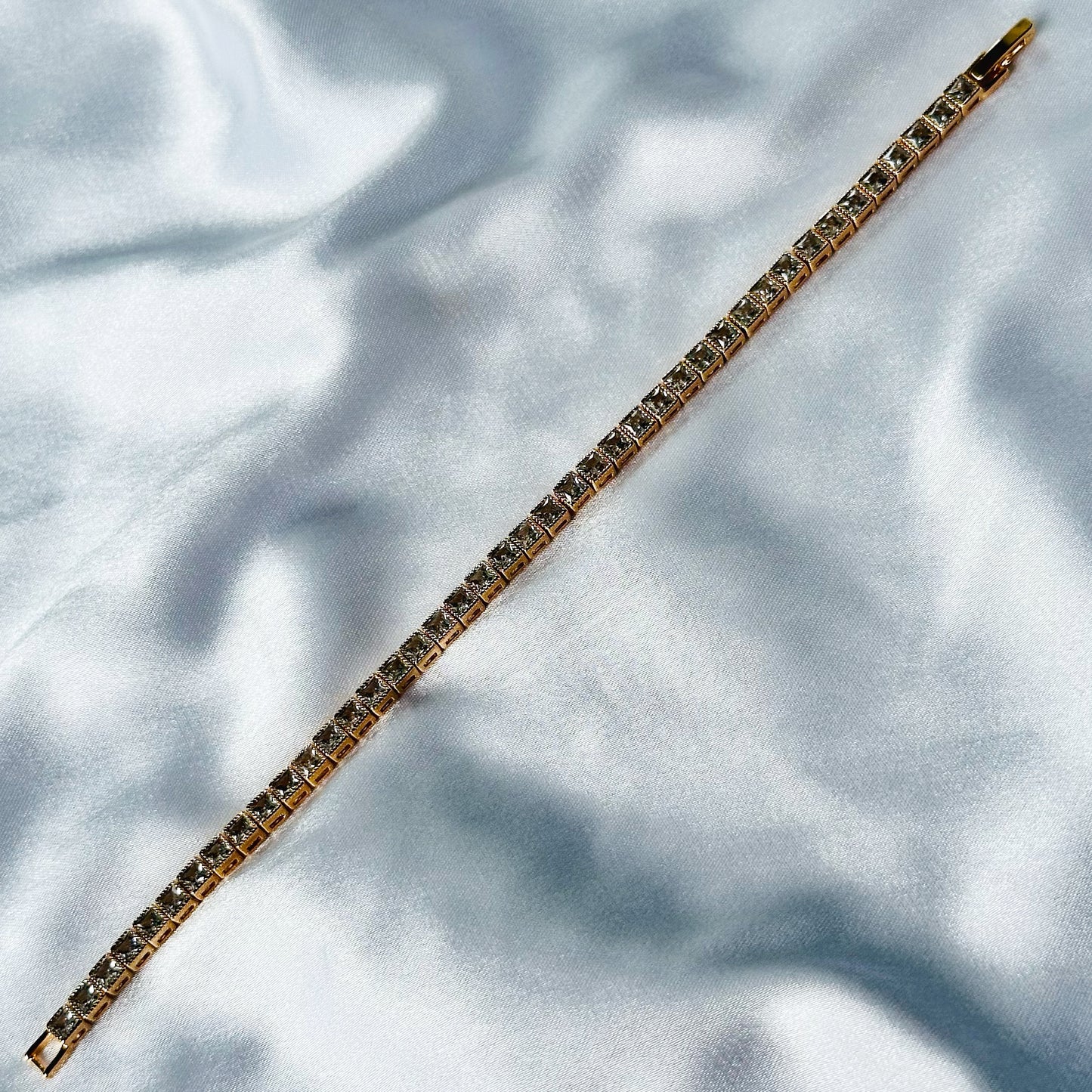 American Diamond Gold Plated Chain Bracelet