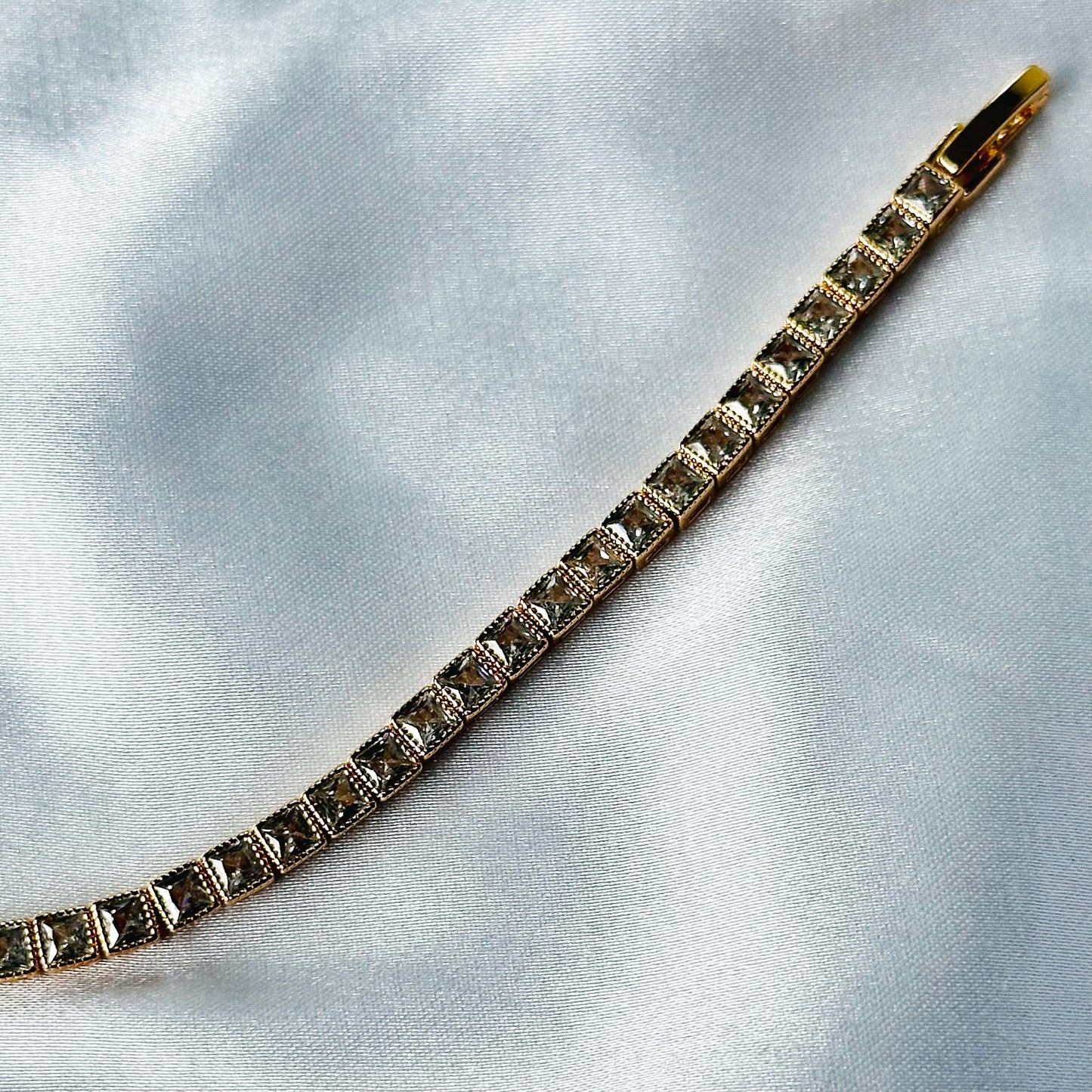 American Diamond Gold Plated Chain Bracelet