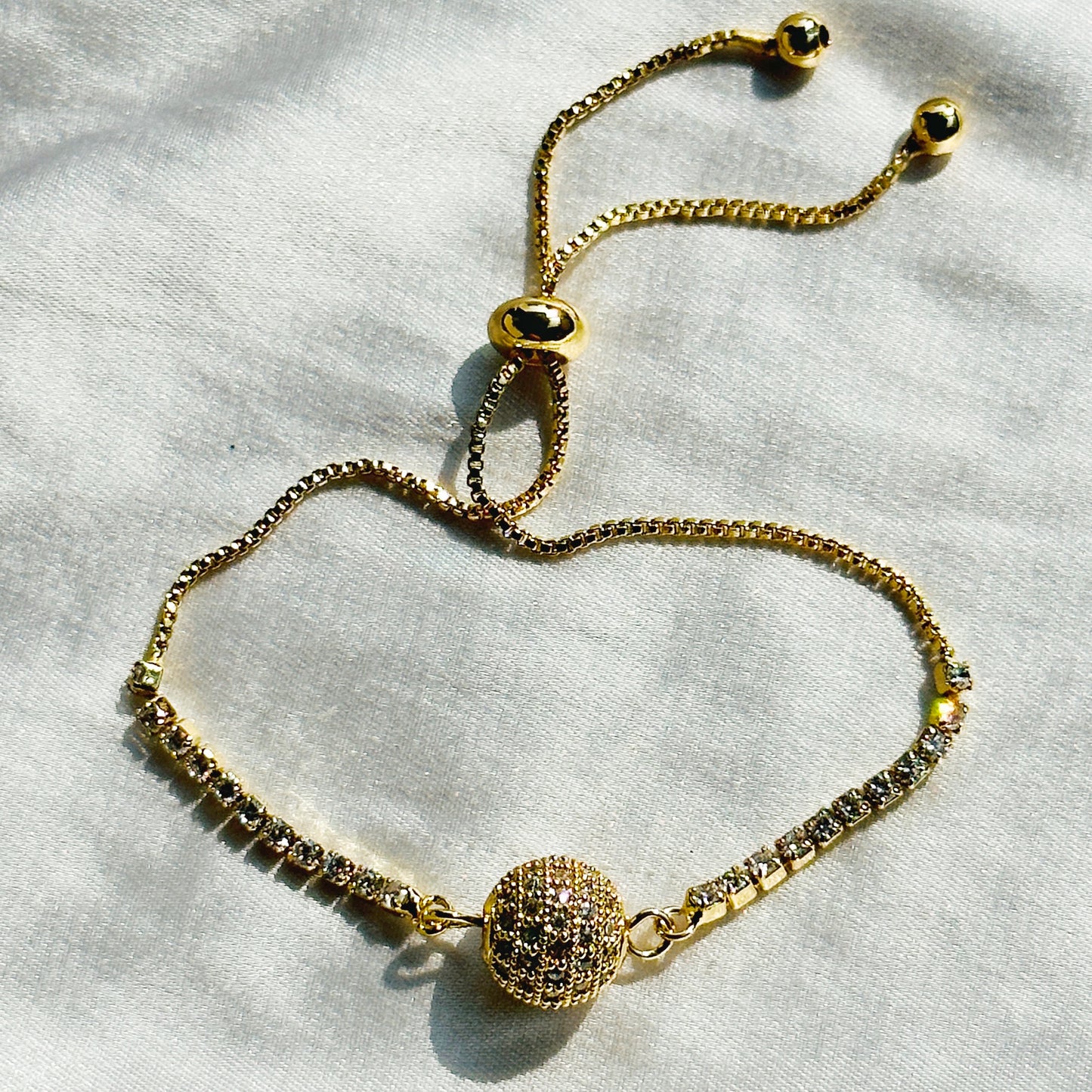 Rose Gold, Silver & Gold Plated American Diamond Chain Lock Bracelets, (Set of 3)