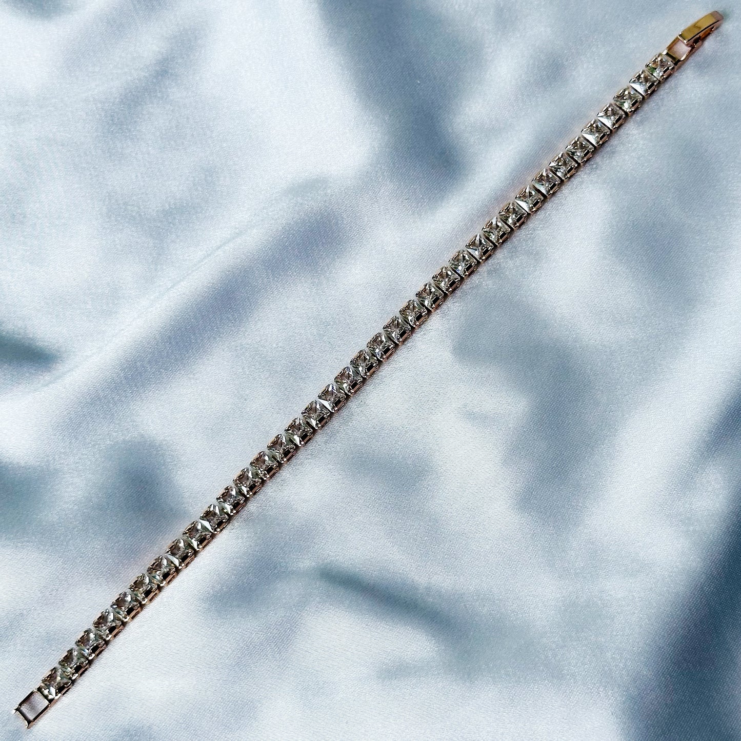 American Diamond Rose Gold Plated Tennis Chain Bracelet