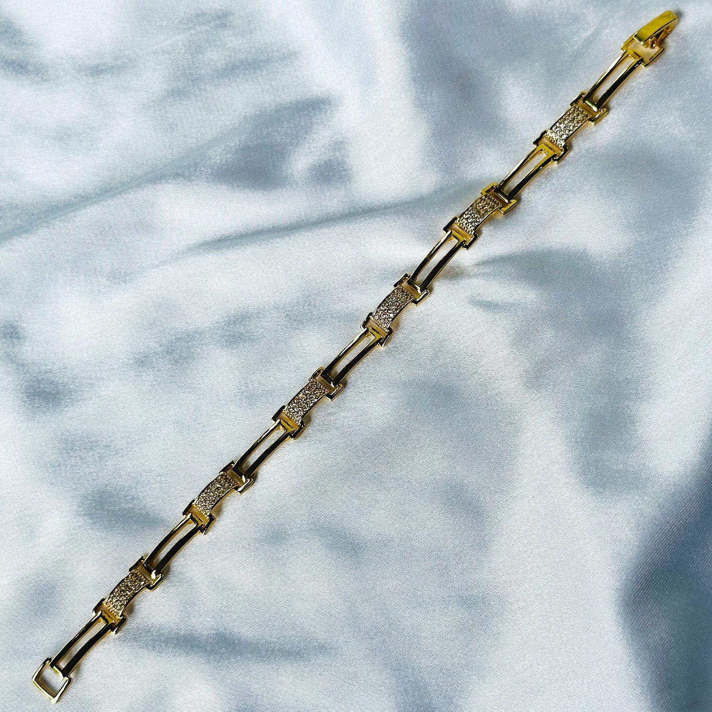 American Diamond Gold Plated Chain Bracelet