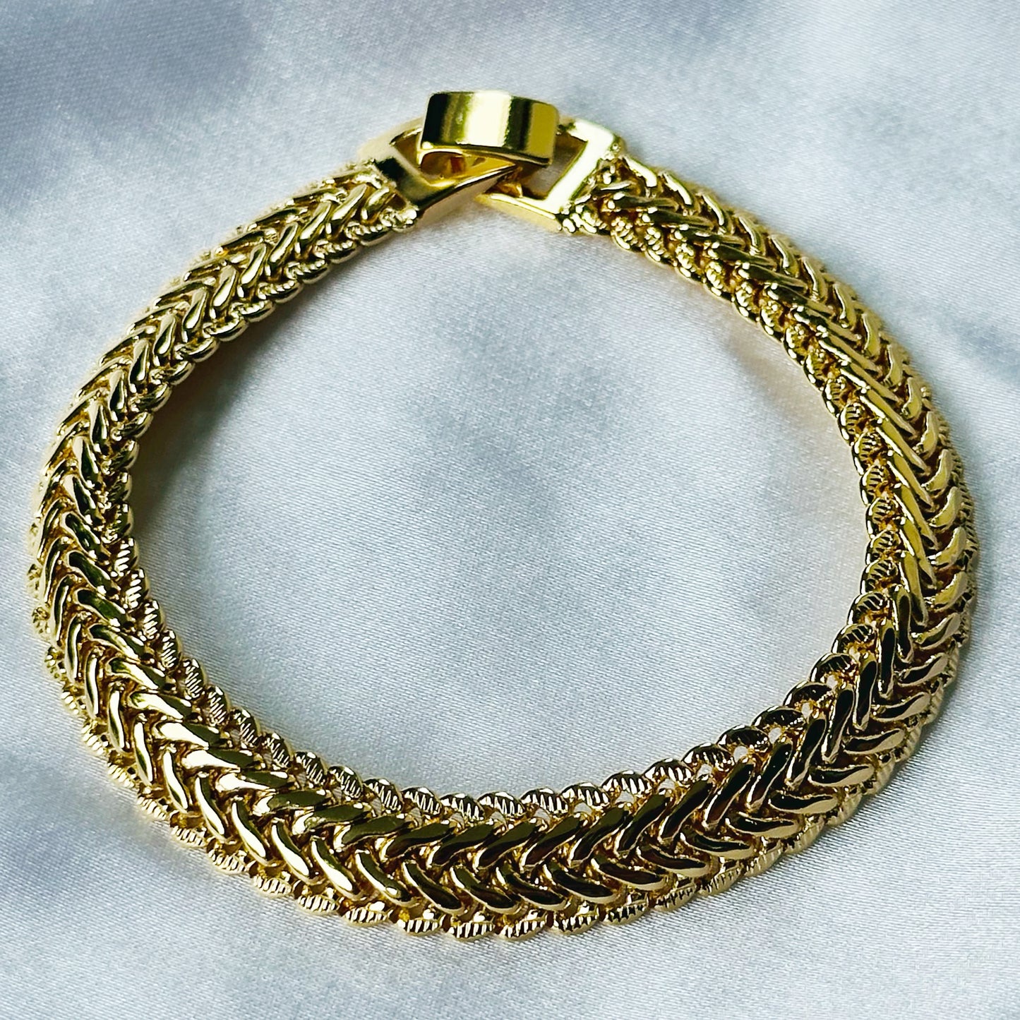 Cuban Link Gold Plated Tennis Chain Bracelet