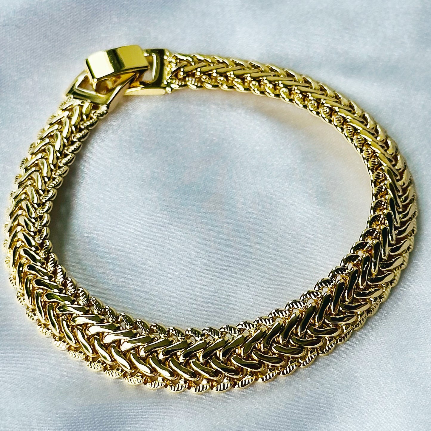Cuban Link Gold Plated Tennis Chain Bracelet