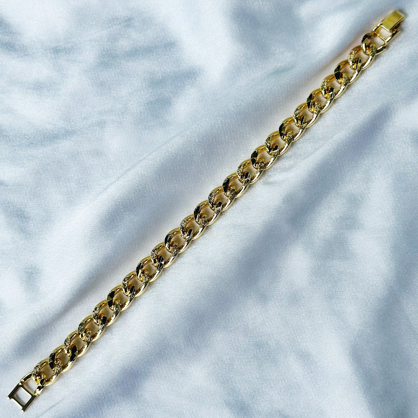 Cuban Link Gold Plated Tennis Chain Bracelet