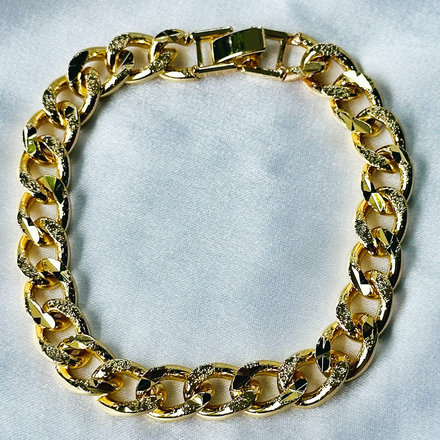 Cuban Link Gold Plated Tennis Chain Bracelet