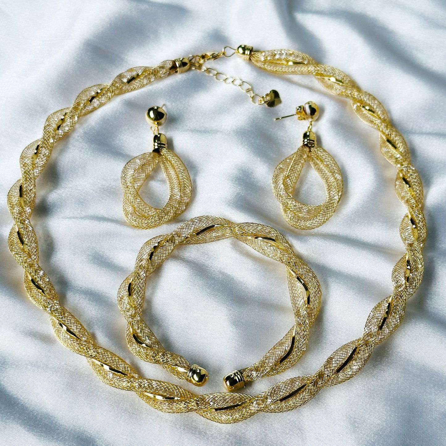 American Diamond Gold Plated Necklace Set Combo