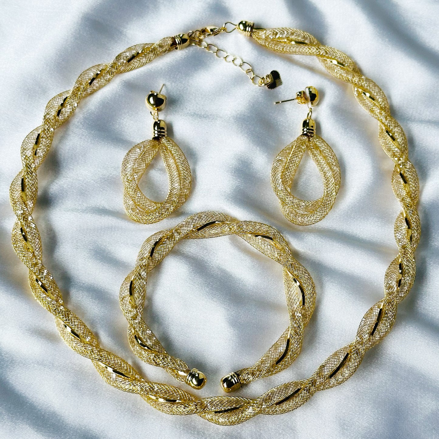 American Diamond Gold Plated Necklace Set Combo