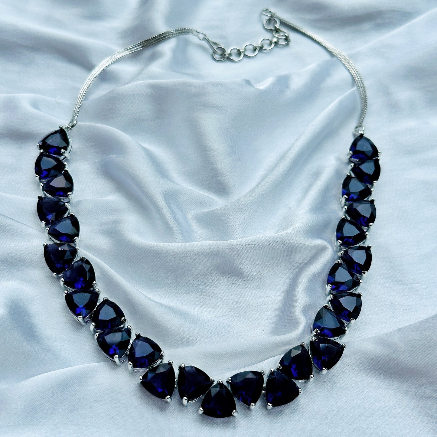 Deep Purple Amethyst Stones Silver Plated Necklace Set