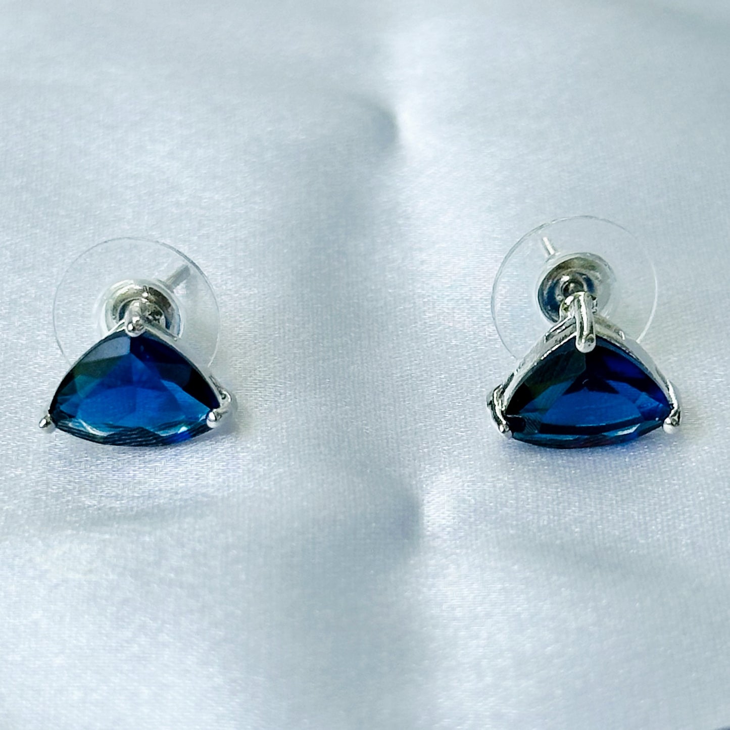 Blue Sapphire Cubic Zircon Stones Silver Plated Necklace Set