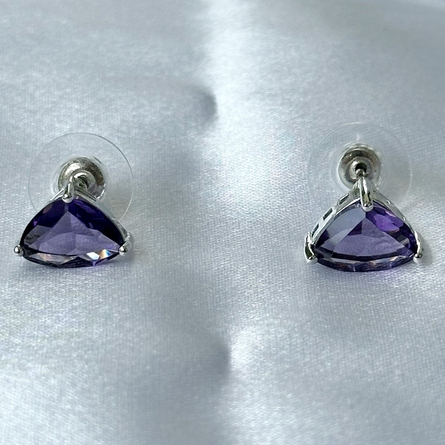 Deep Purple Amethyst Cubic Zircon Stones Silver Plated Necklace Set