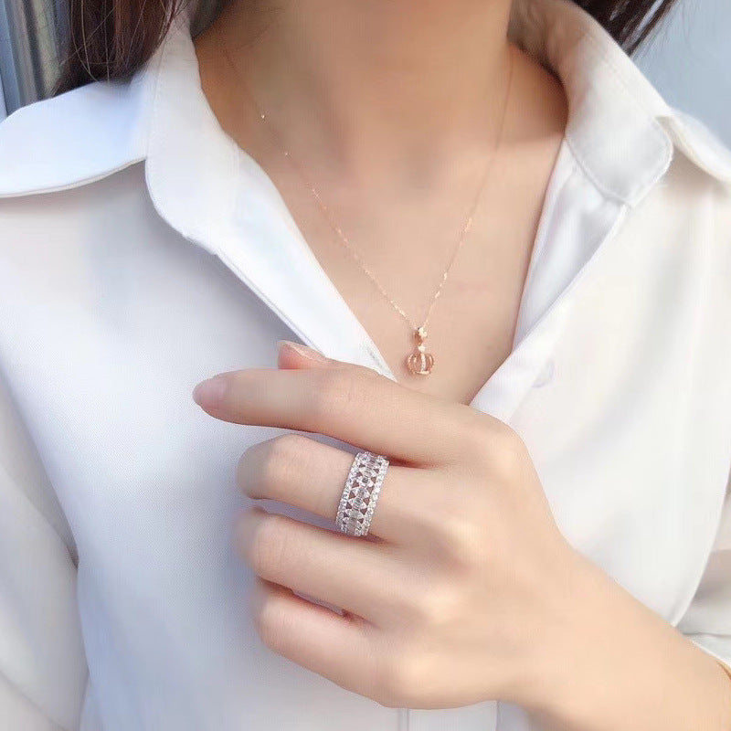 American Diamond Silver Plated Adjustable Ring