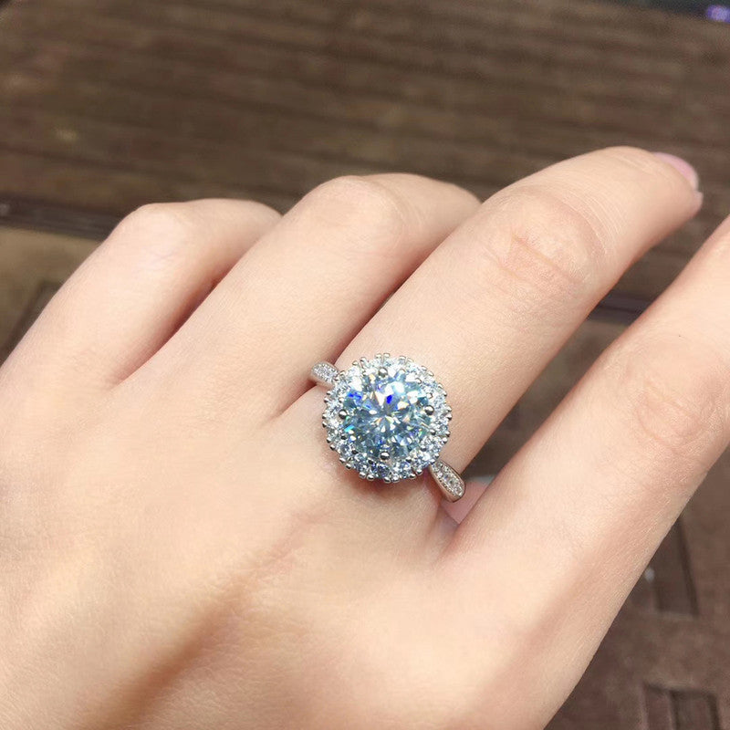 Solitaire Cubic Zircon American Diamond Silver Plated Adjustable Ring