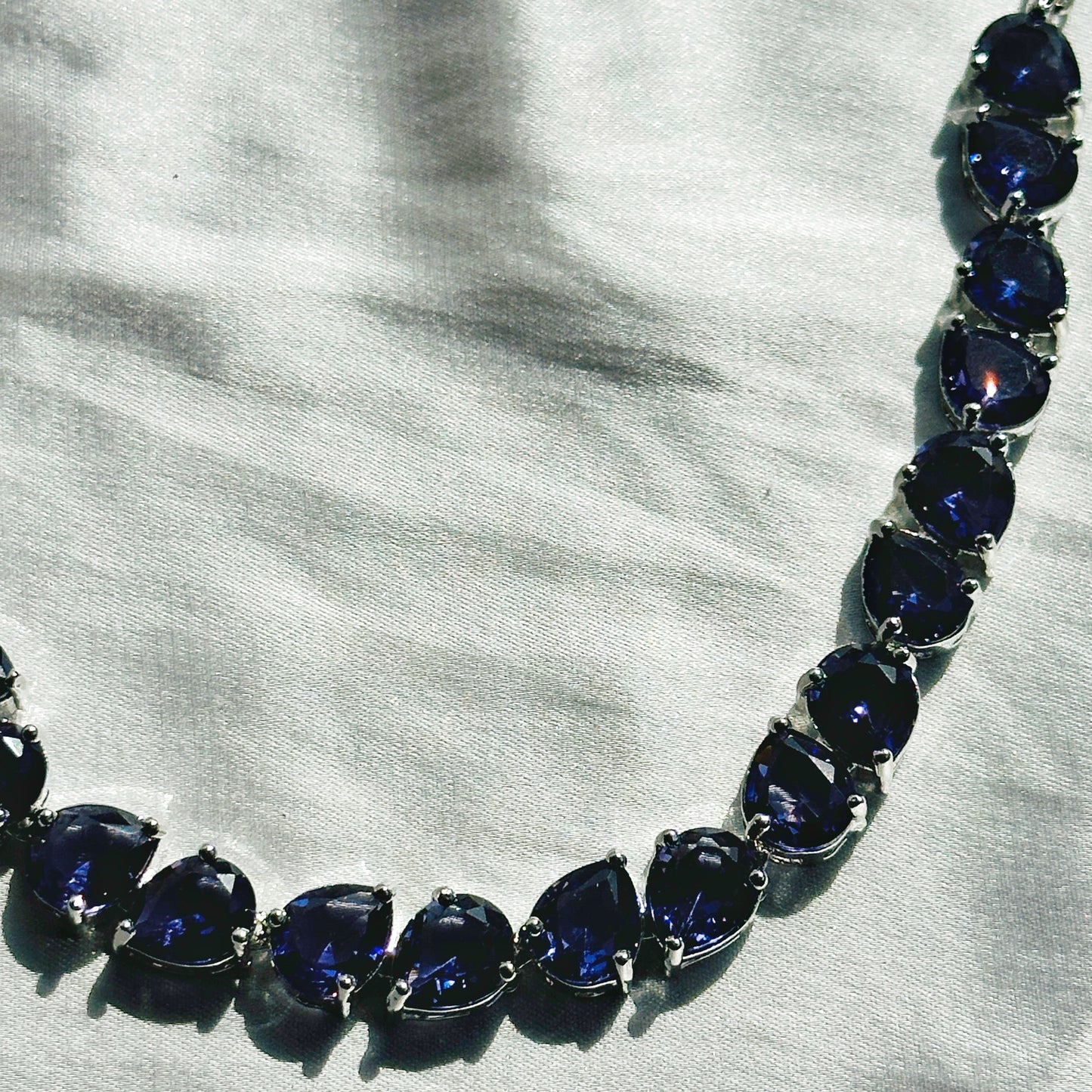 Purple Amethyst Cubic Zirconia American Diamond Silver Plated Necklace Set