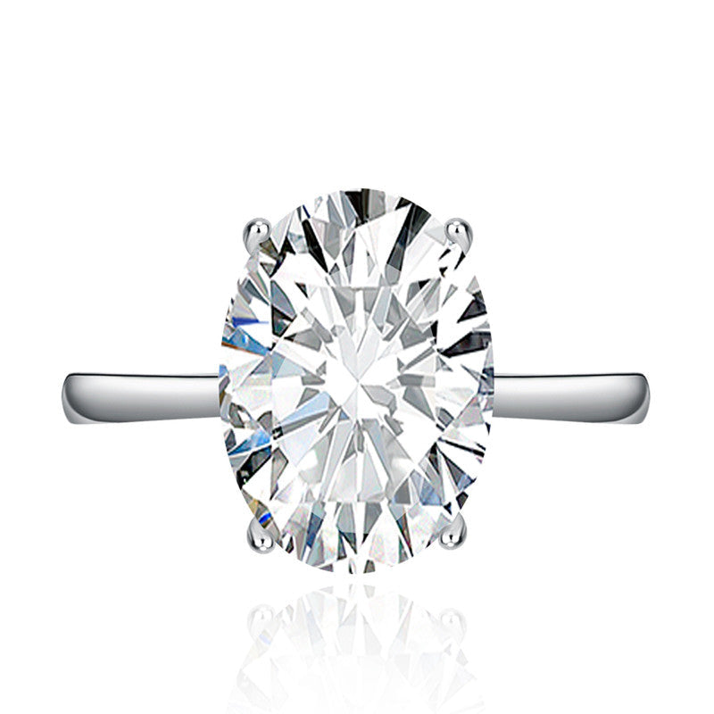 American Diamond Ice Cut Stone Silver Plated Adjustable Ring