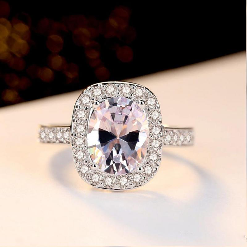 Solitaire Cubic Zircon American Diamond Silver Plated Adjustable Ring