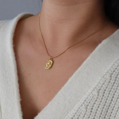 Floral Design Anti-Tarnish Stainless Steel Gold Plated Necklace