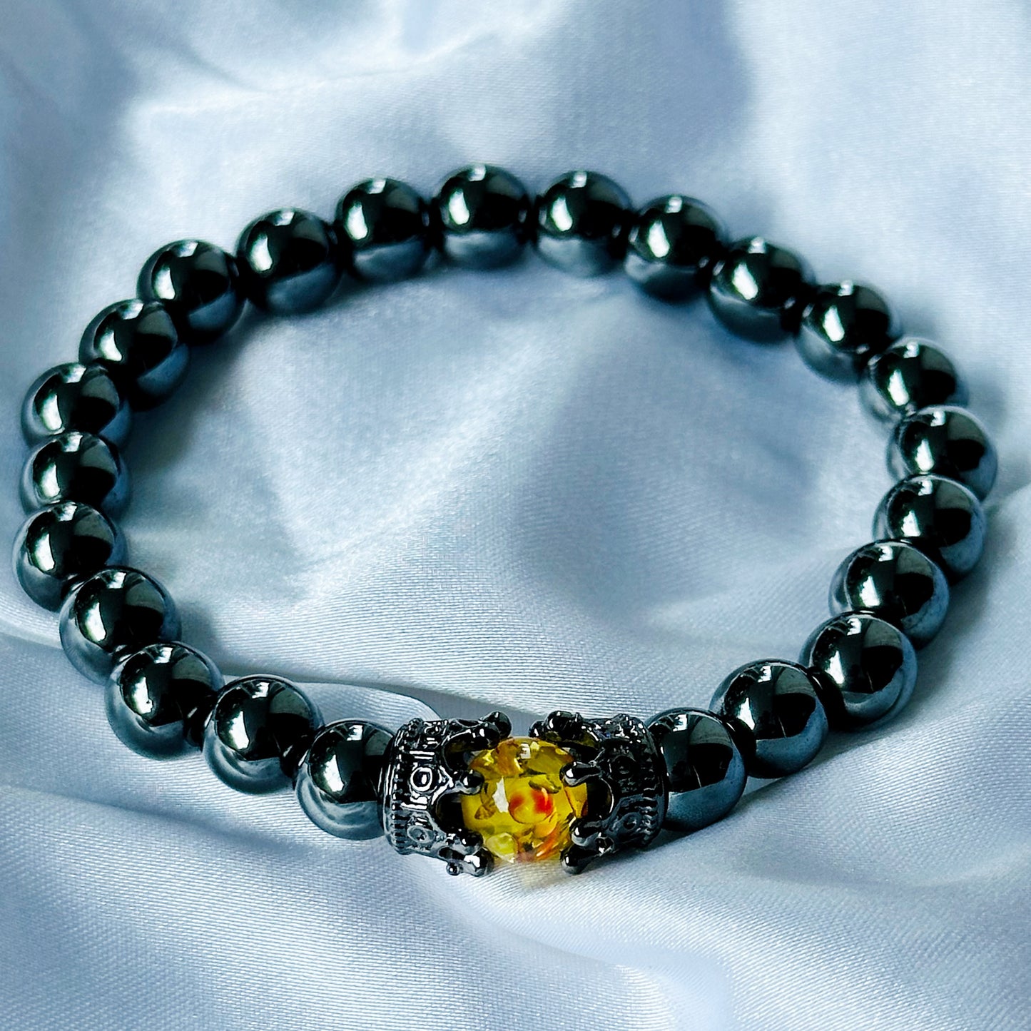 Black Obsidian & Tiger Eye Stones Bracelet, Set of 2