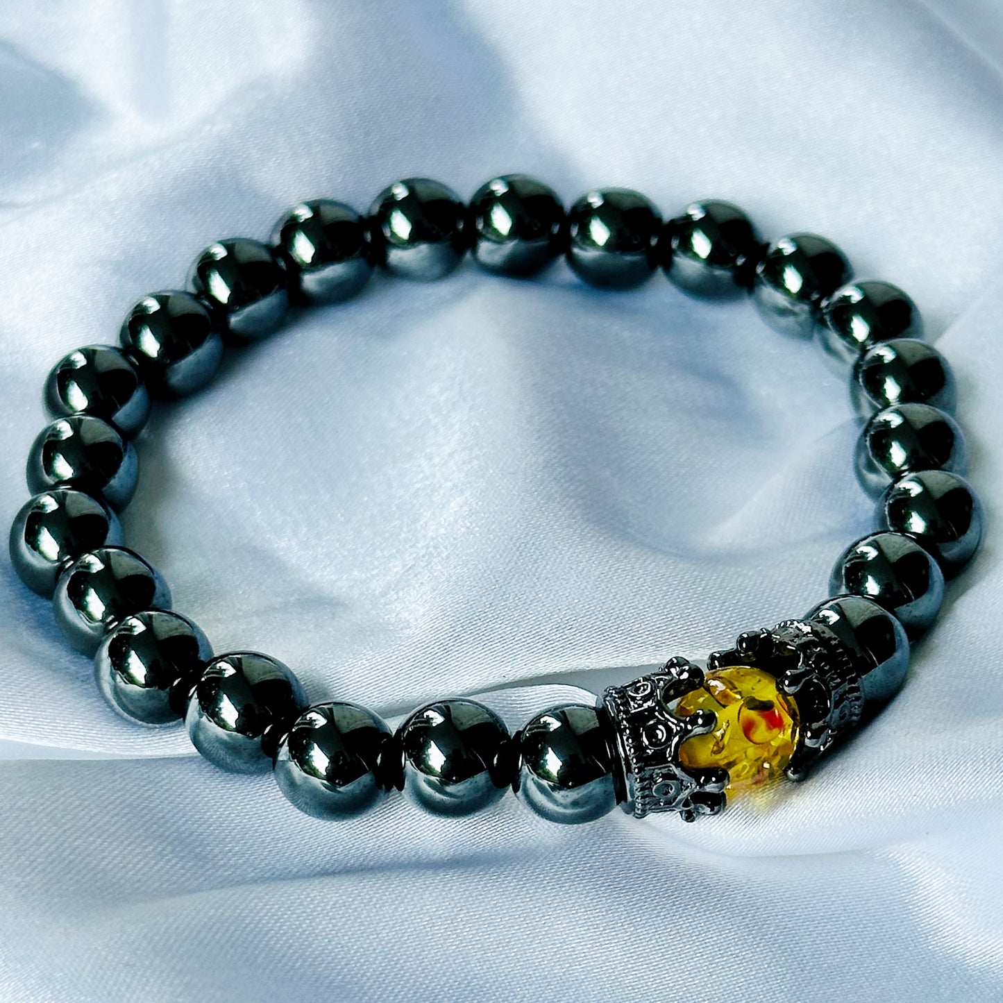 Black Obsidian & Tiger Eye Stones Bracelet, Set of 2